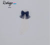 Rahigo Ivory Knee-High Sock with Navy Tulle Bow – Luxury Spanish Baby & Girls Sock