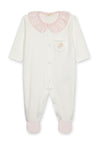 Baby Gi Rattle Footie in Ivory & Pink
