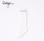 Rahigo Ivory Knee-High Socks with Navy Detail – Classic Spanish Baby Socks