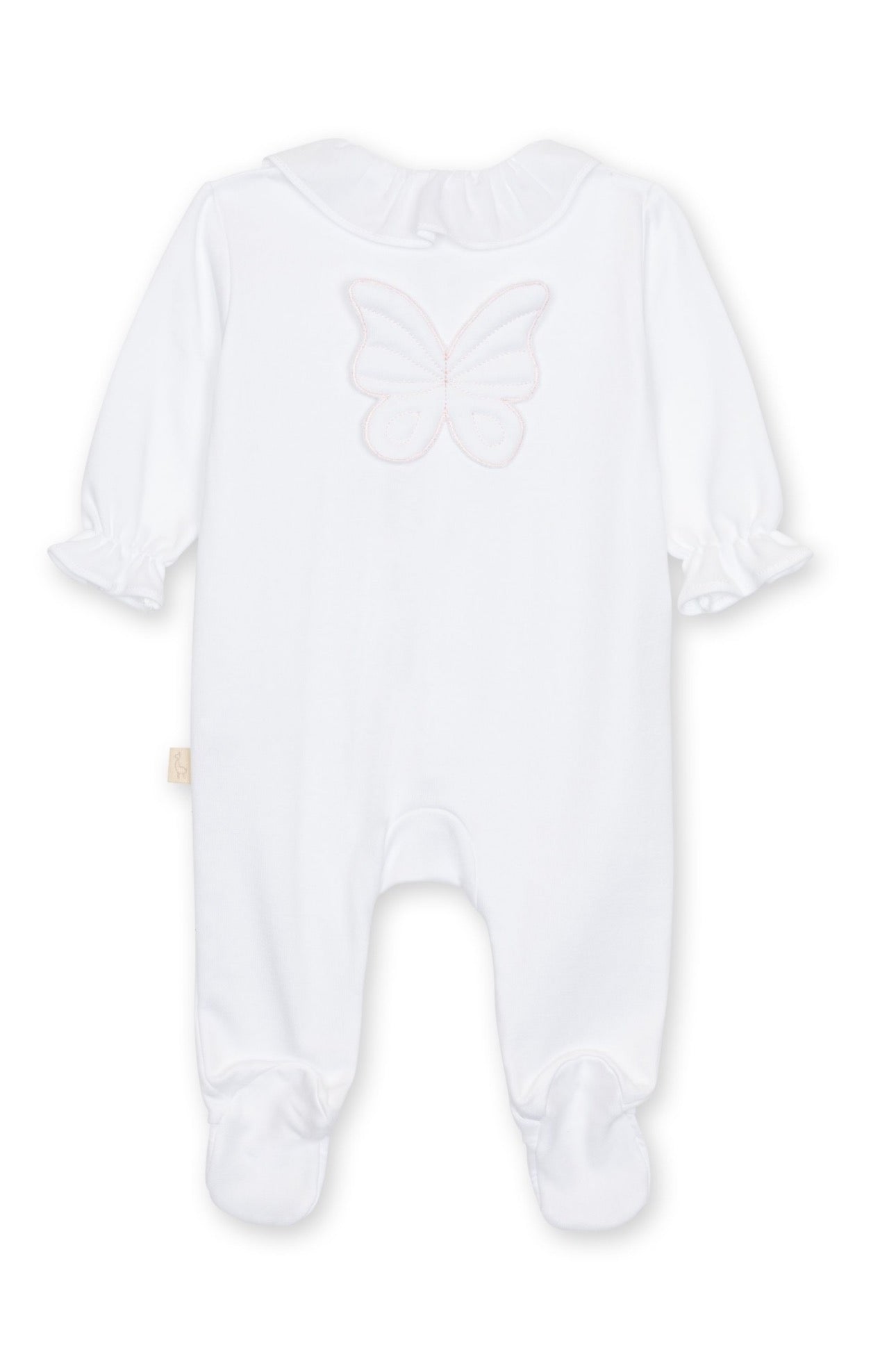 Baby Gi Butterfly Footie – White With Pink