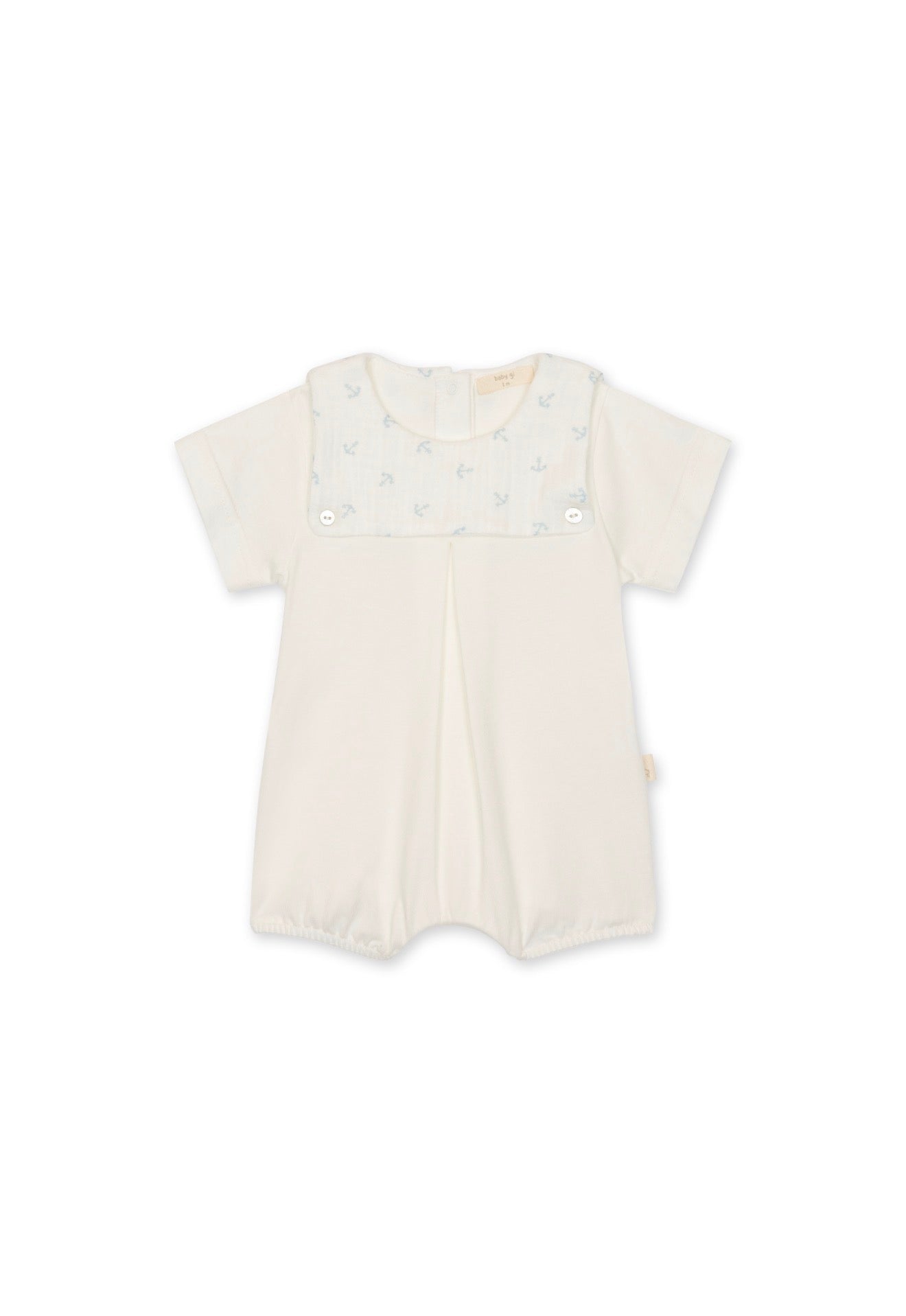 Baby Gi Anchor Romper – Cream & Blue | Classic Baby Boy Outfit