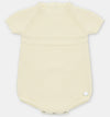 Baby Yellow Cotton Knit Romper – Classic Short Sleeve Infant Bubble | Soft Knit Baby Outfit