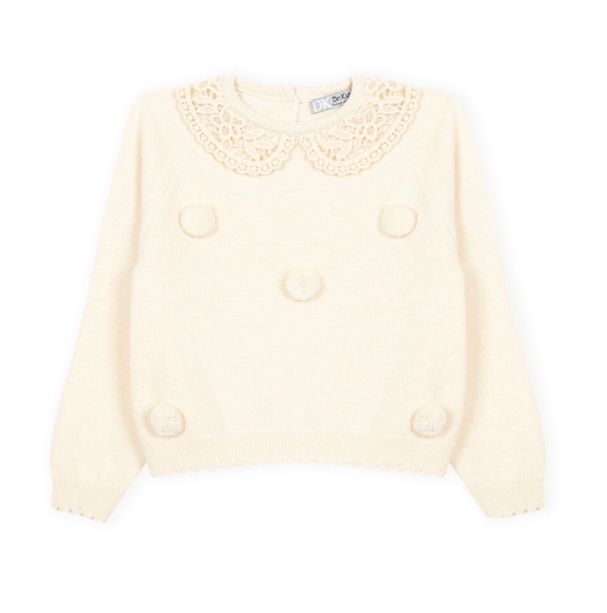 Dr. Kid Ivory Pom-Pom Knit Sweater