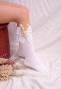 Bunny Bow Socks-White