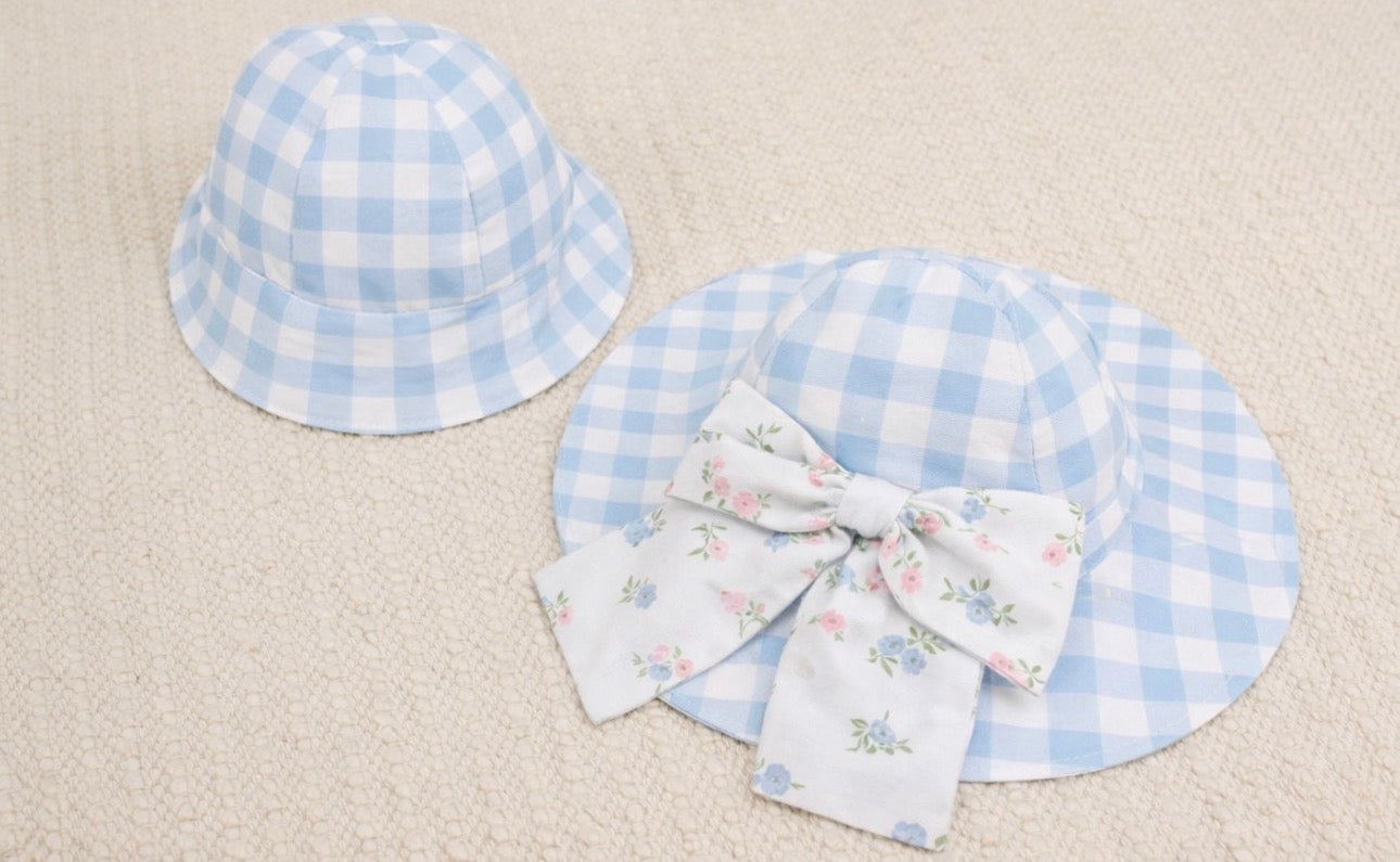 Lux Blue Chess Sun Hat