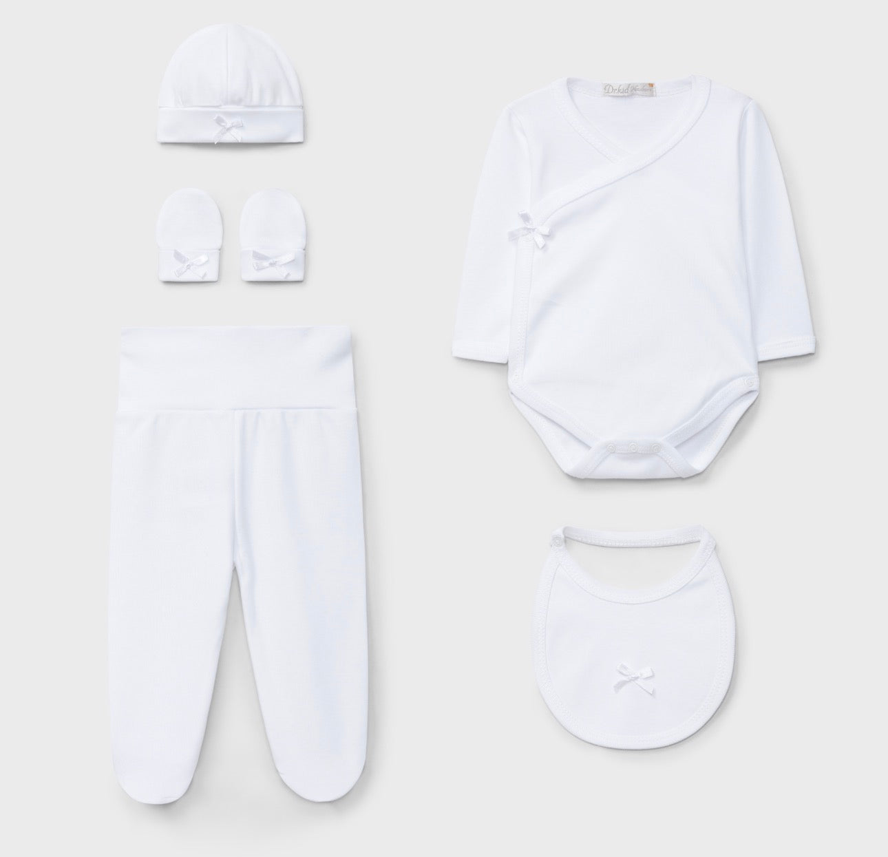 Doctor Kid Baby Blue Polka Dot 5-Piece Layette Set-White
