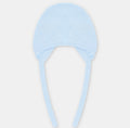 Pastel Blue Knit Baby Bonnet – Classic Tie Bonnet | Montreal Collection