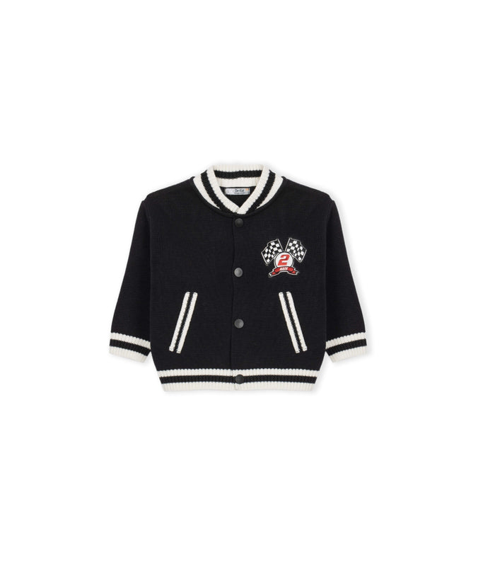 Baby & Toddler Boy Black Knit Varsity Jacket