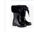 Yogi Tall High Gloss Girls  Rain Boot - Black