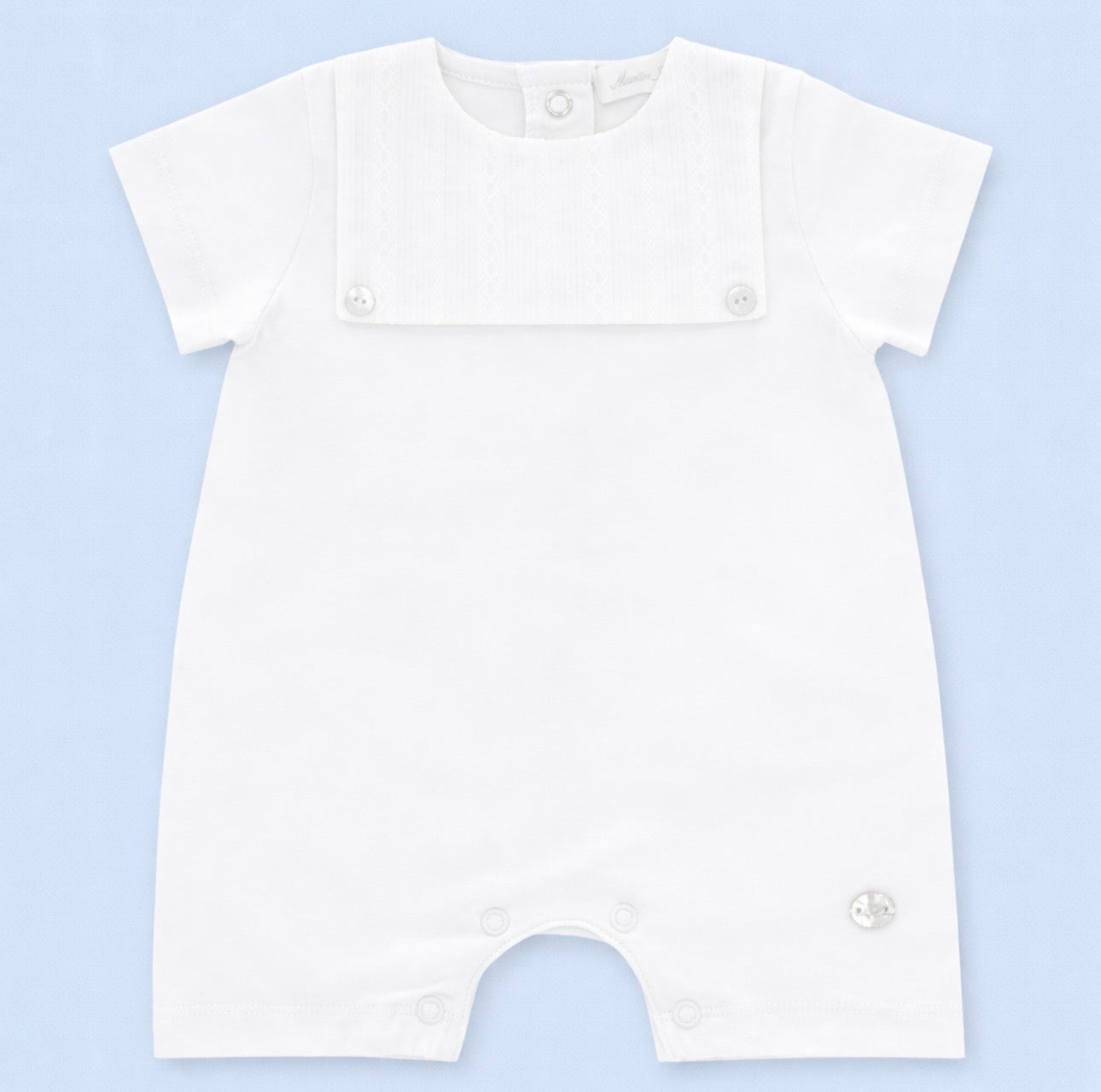 Pure White  Interlock Cotton Baby Romper – Cloud Collection