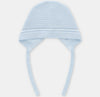 Baby Blue & White  Knit Heirloom Bonnet – Classic Newborn Tie Bonnet | Heirloom Collection