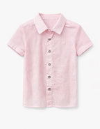 Blush Linen Button-Up Shirt for Boys | Lightweight Summer Classic