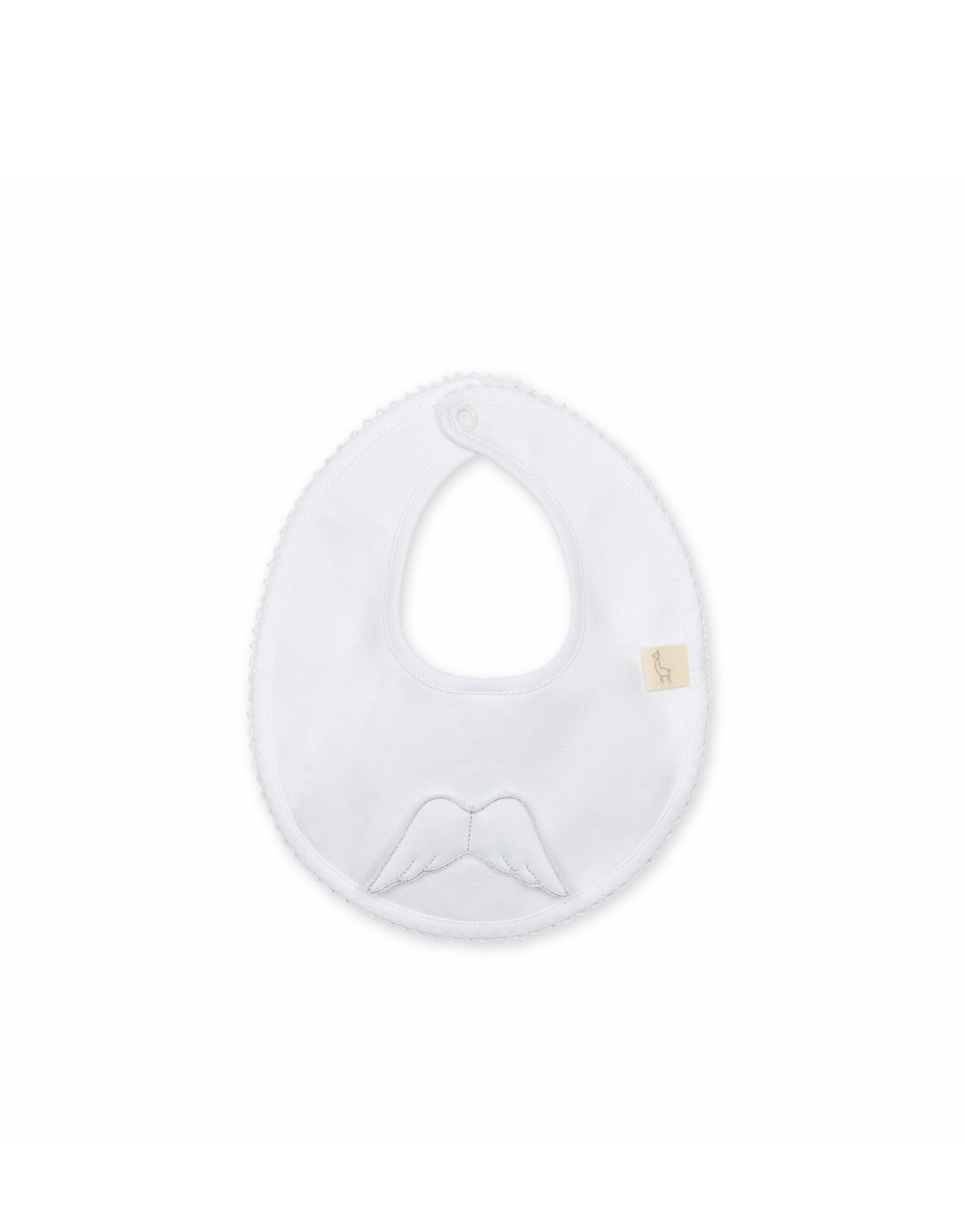 Headline:
Baby Gi Angel Wings Cotton Bib - White