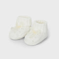 Delicate Knit Baby Booties – Ecru