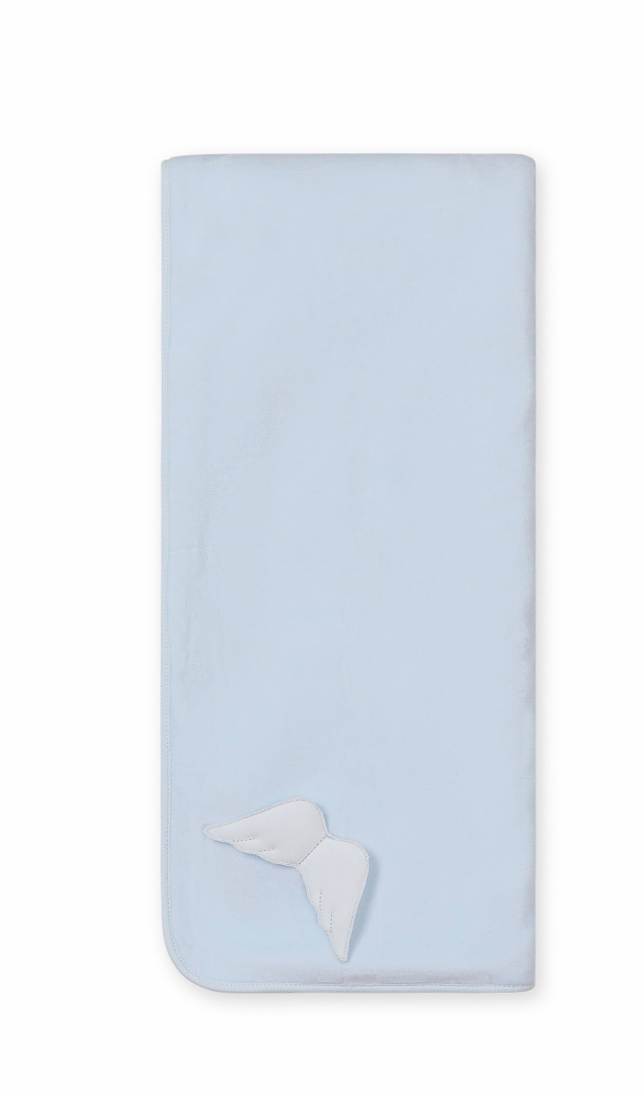 Baby Gi Angel Wings Velour Carriage & Crib Blanket — Baby Blue