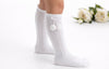 Pure White  Knee-High Socks with Pom Pom Detail | Classic Unisex Children’s Socks