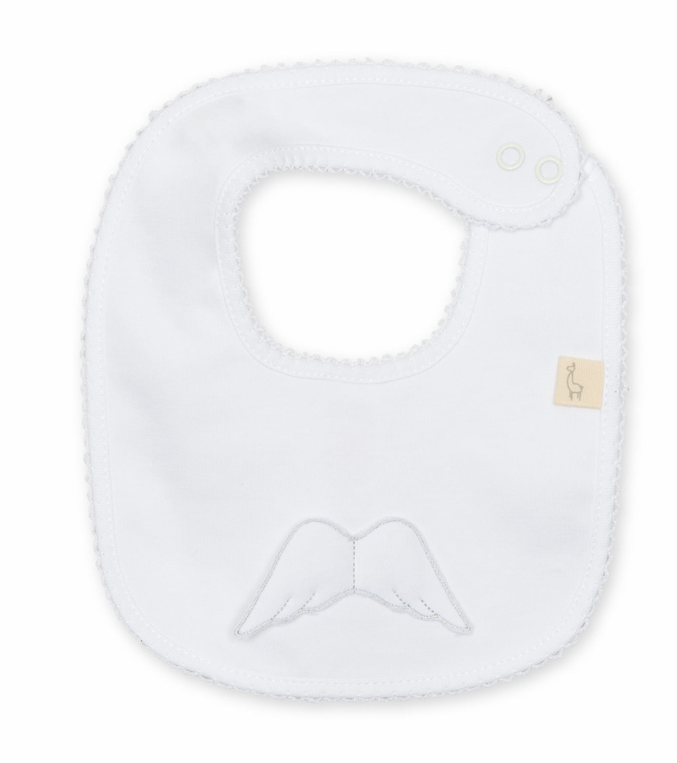 Baby Gi Angel Wings Cotton Bib-White