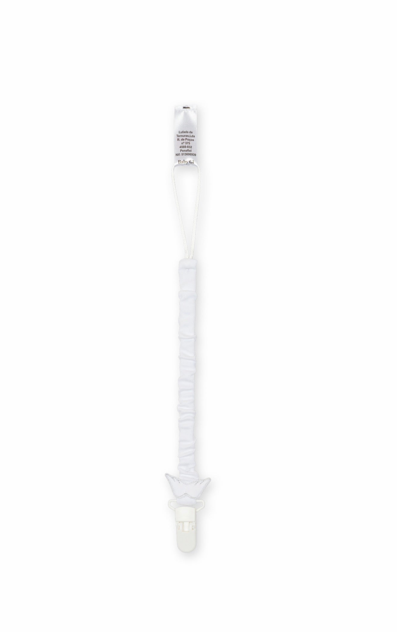 Baby Gi Angel Wings Cotton Pacifier Clip-White