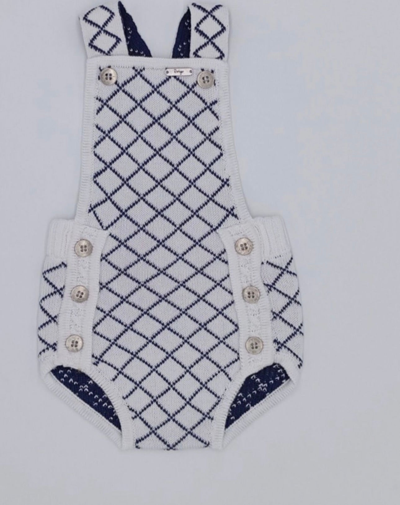 Rahigo Navy & White Knit Romper | Classic Matching Brother Sister Collection