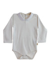 Baby Boys White collar onesie w/Blue stitching