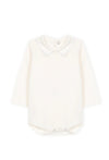 Dr. Kid Classic Boy Cotton Bodysuit – Ivory & Baby Blue