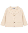 Boys Beige Knit Blazer Cardigan – Classic Cotton Jacket