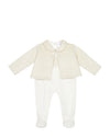 Deolinda Cookies Cream Textured Cardigan & Footie Set