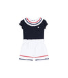Navy & White Ric & Rac Girls Short Set | Classic Americana Boutique Outfit