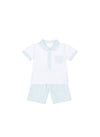 Classic Mint Stripe Polo Short Set | Matching Little Brother Look