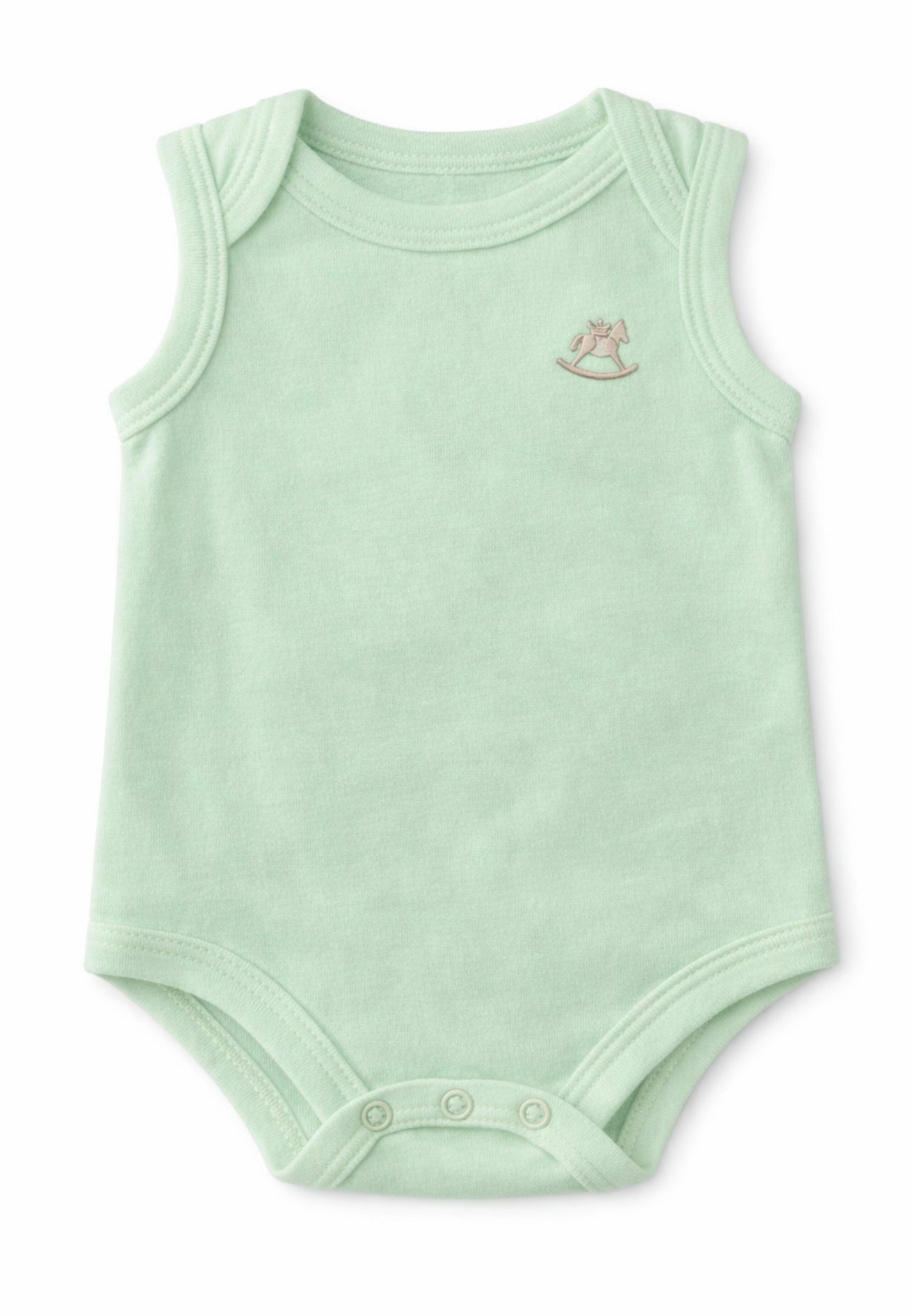 Up Baby Pima Cotton Snap Onesie- Mint