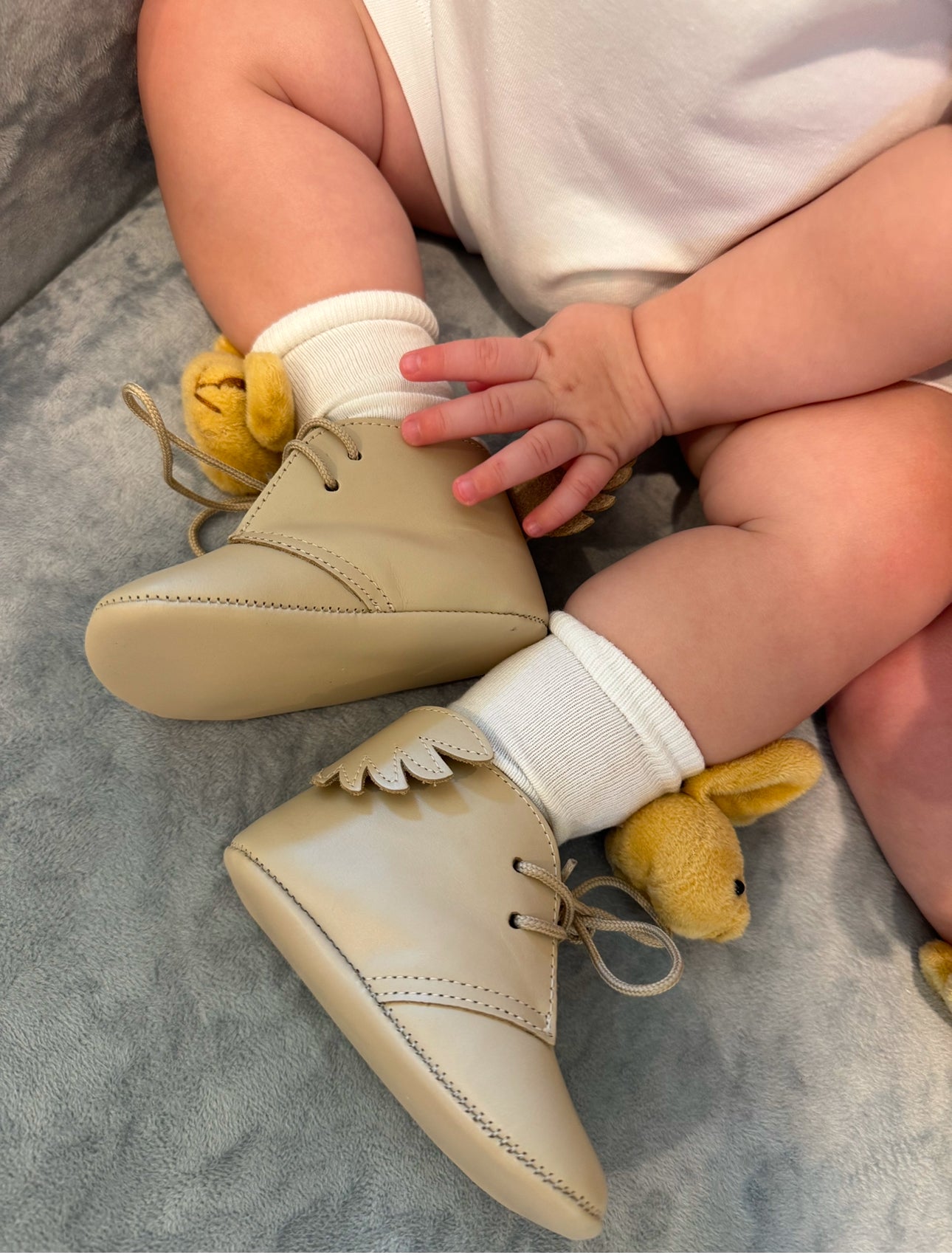 Meia Pata Kneesocks With Plush Rabbit-White