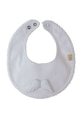 Heavenly Softness: Baby Gi Interlock Cotton Bibs with Angel Wing Detailing-White