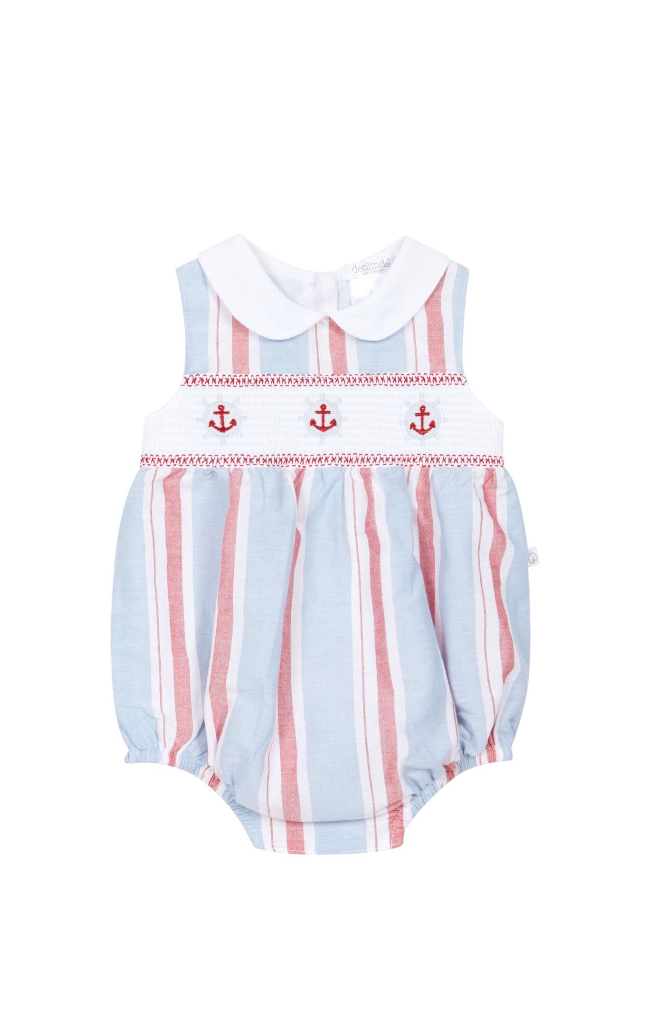 Anchors Away Smocked Bubble Romper