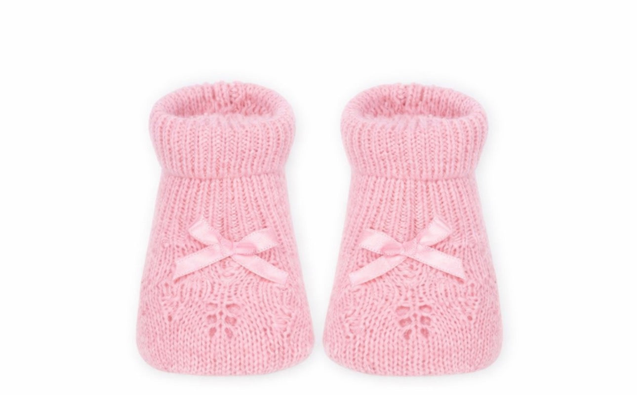 Sweet Moments Knit Baby Booties – Soft Pink & Neutral Classic