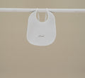 Ninnoah White & Blue Baby Bib with Embroidery