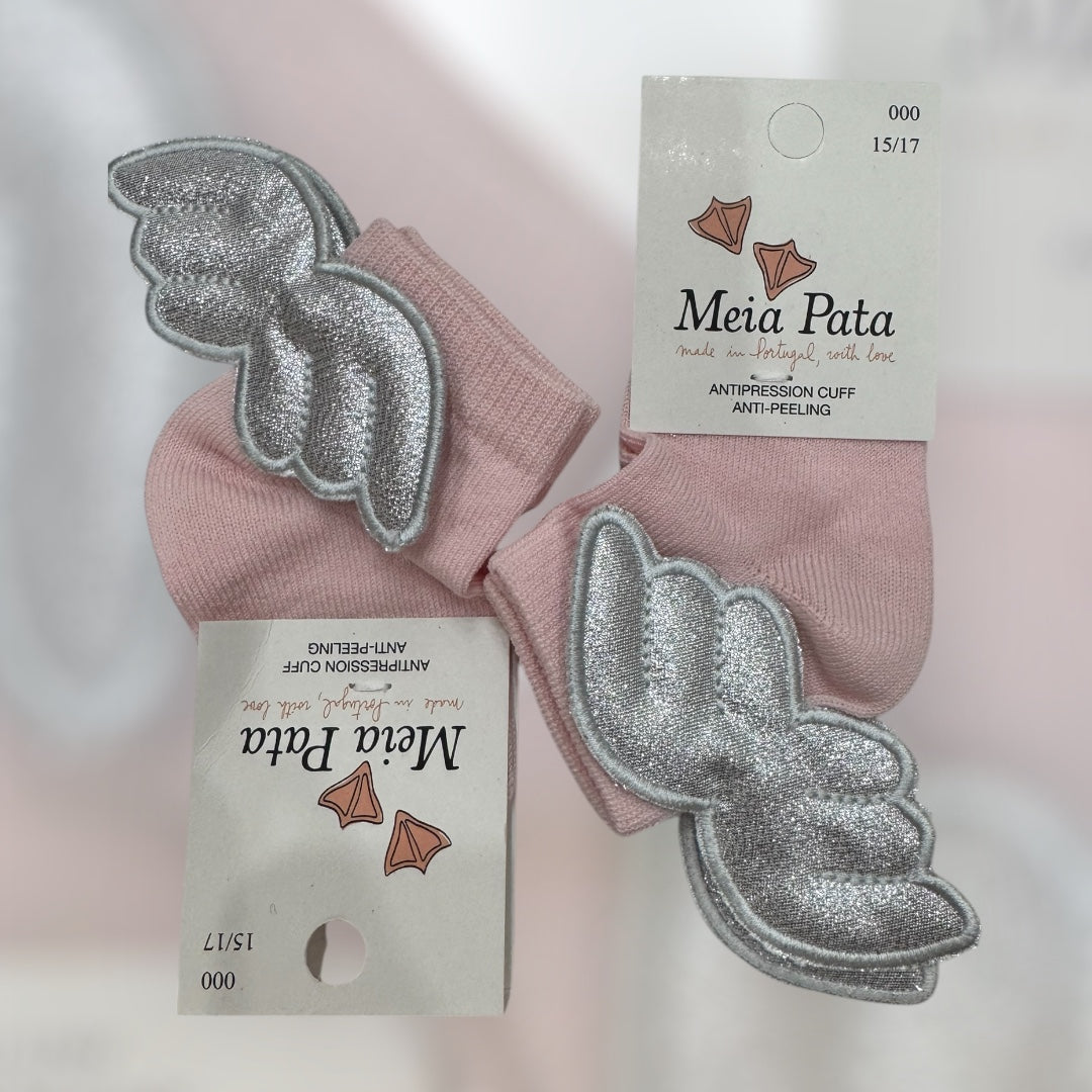 Whimsical Angel Wing Ankle Sock-Pink