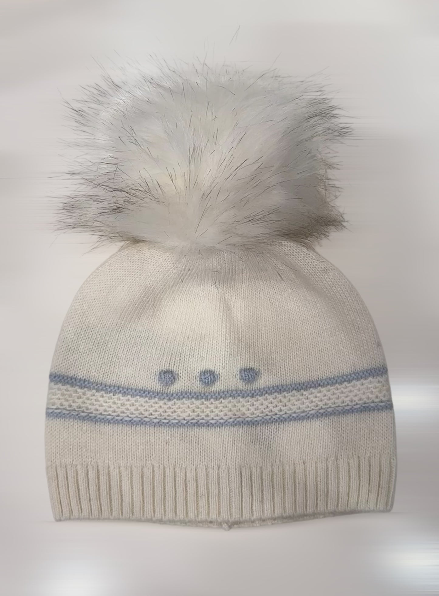 Dr.Kid Knitted Pom Pom Cap  -Ivory