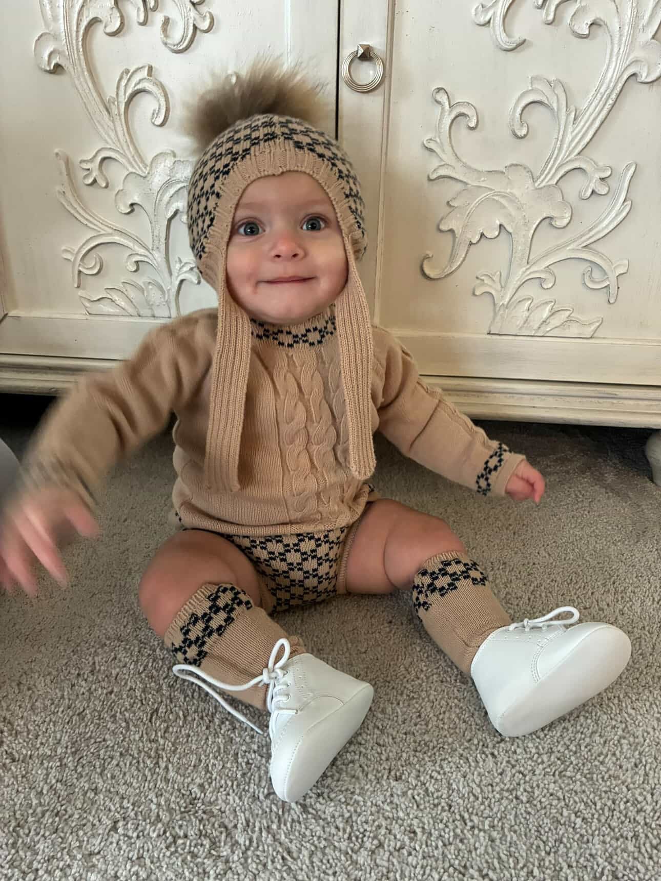 🧵 Rahigo Boys Camel & Navy Knit Set