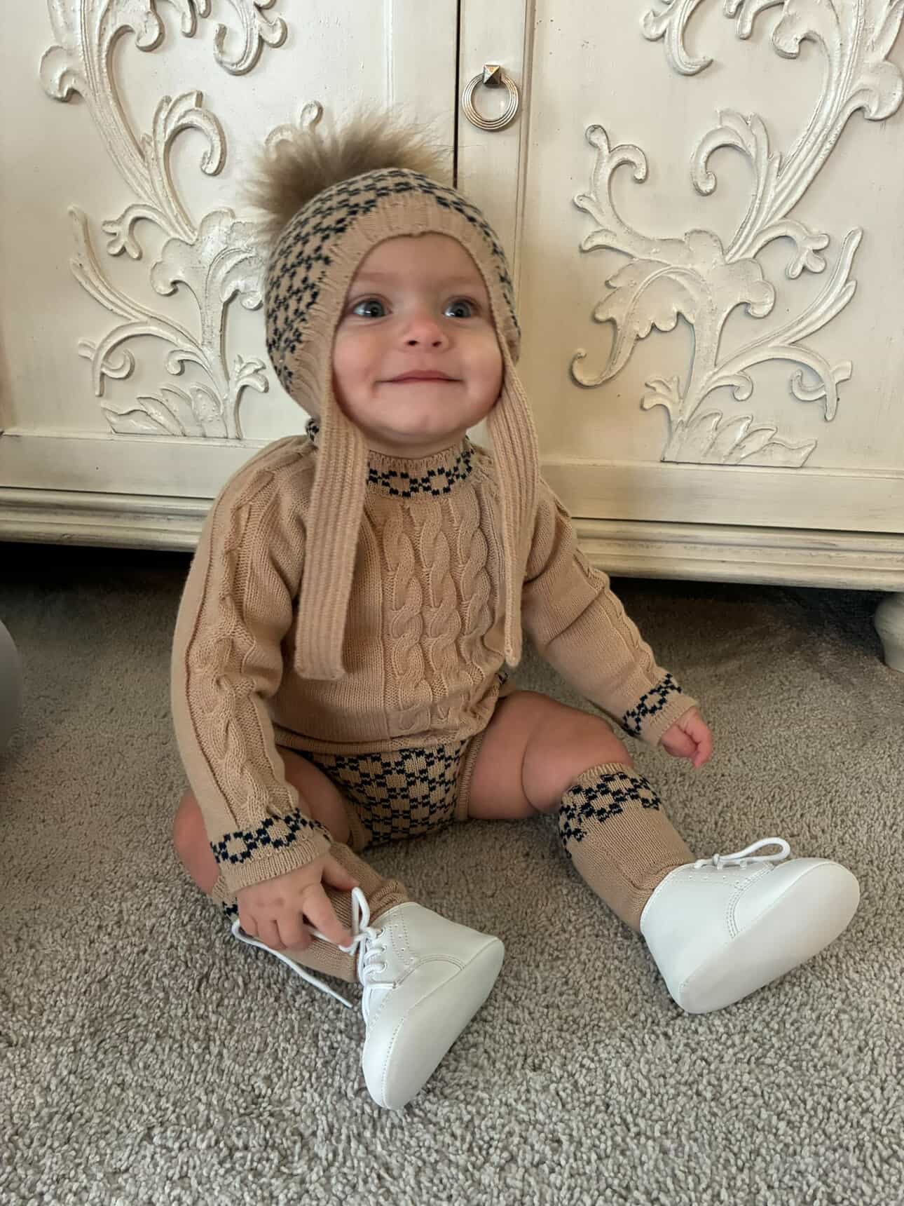 🧵 Rahigo Boys Camel & Navy Knit Set