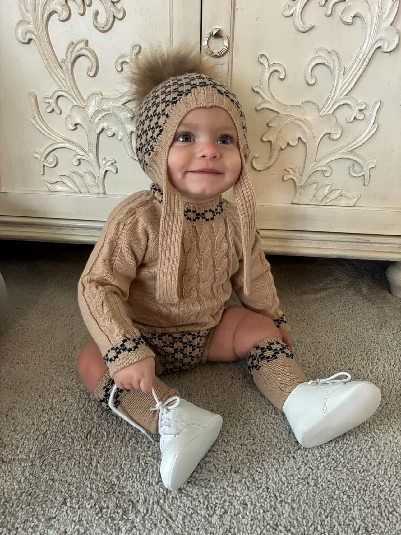 🧵 Rahigo Boys Camel & Navy Knit Set