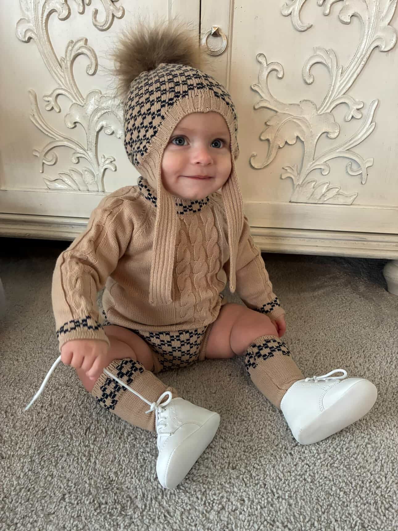 🧵 Rahigo Boys Camel & Navy Knit Set