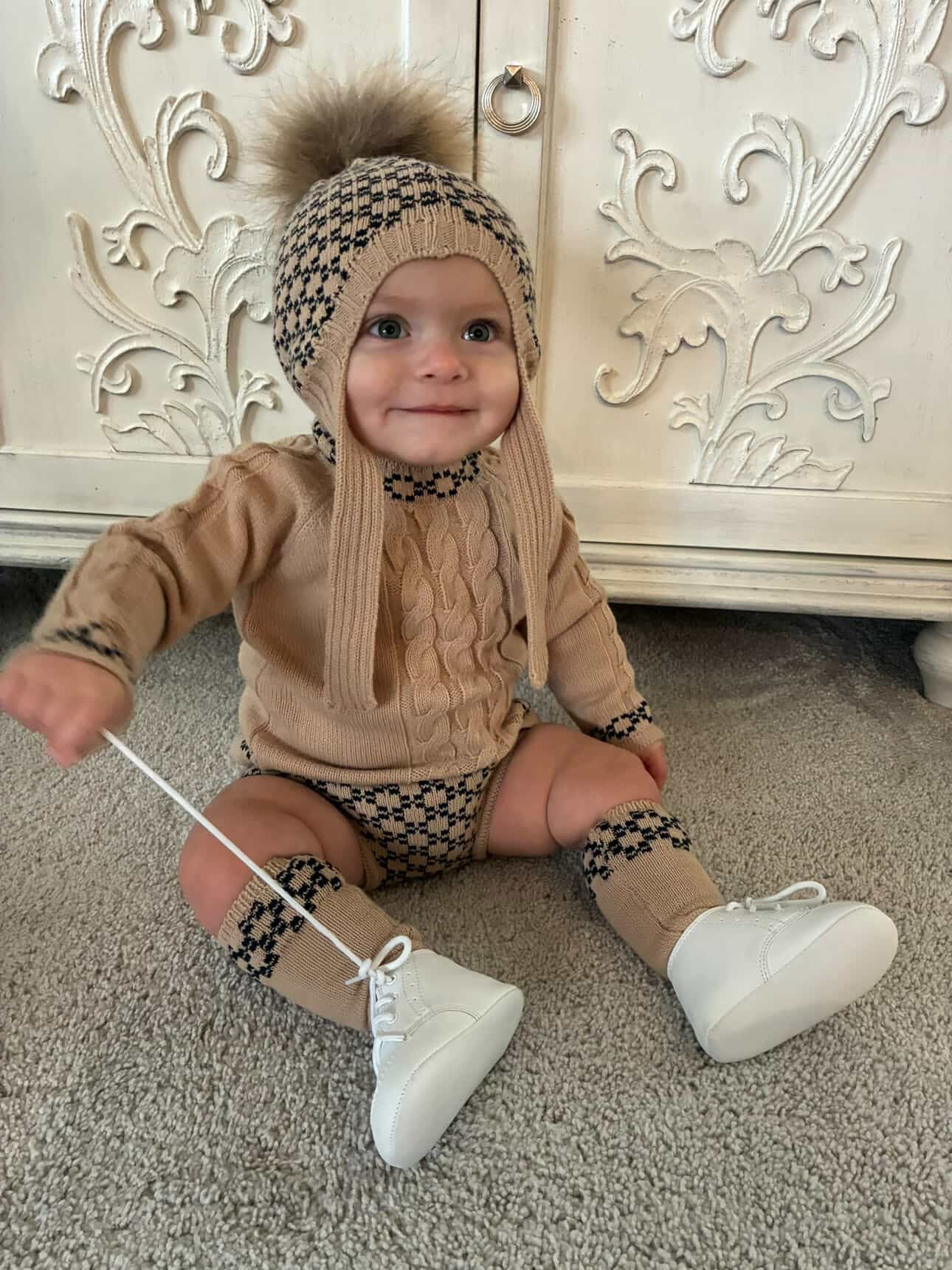 🧵 Rahigo Boys Camel & Navy Knit Set