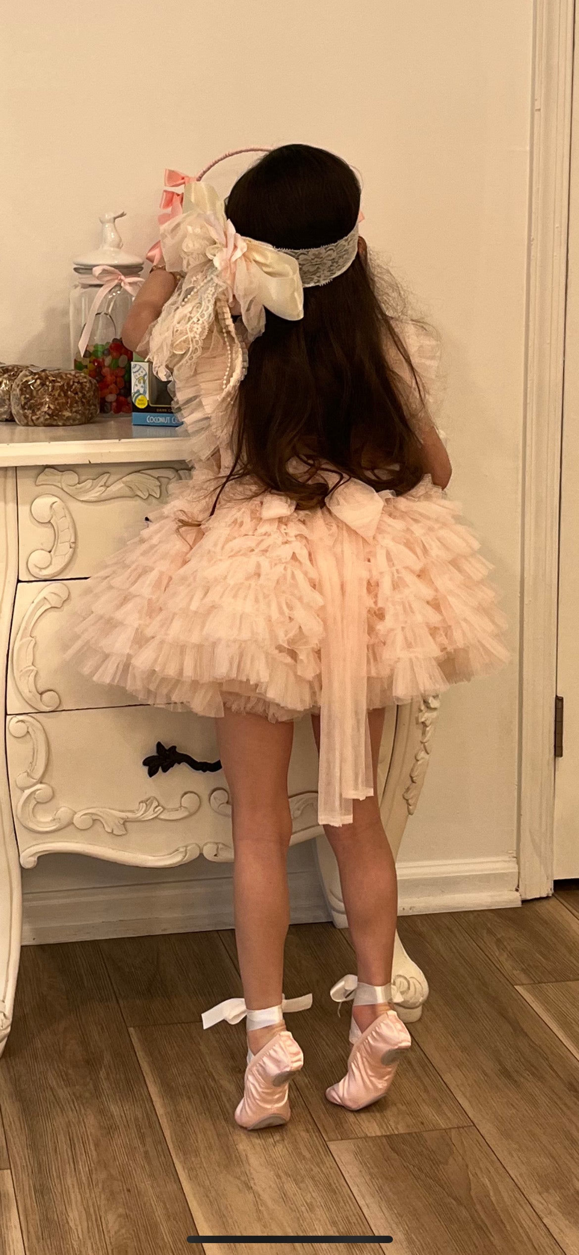 Abigail Dress in French Pink – Couture Tulle & Lace Set