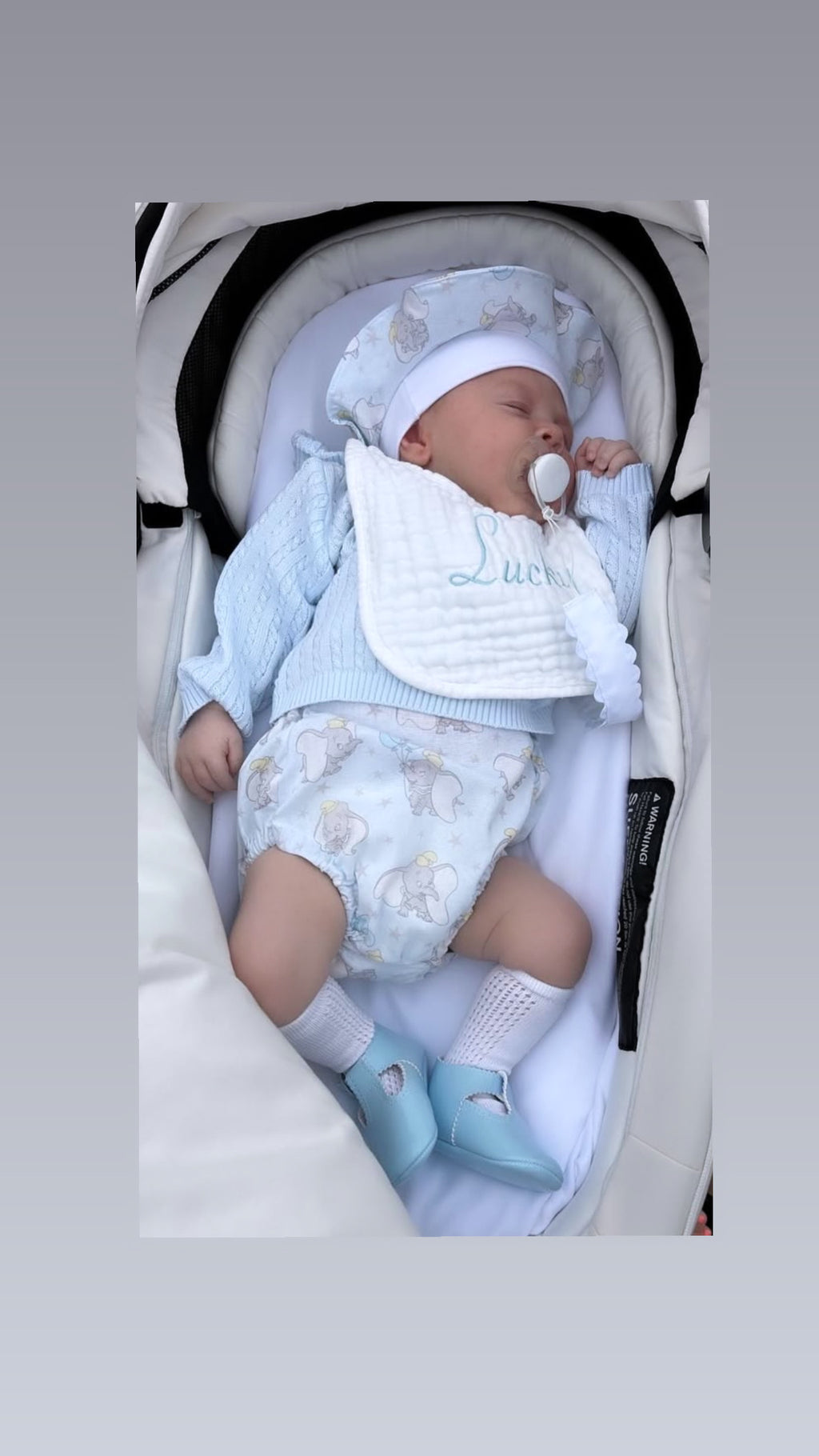 Patent Leather Infant Pram Shoe-Sky Blue