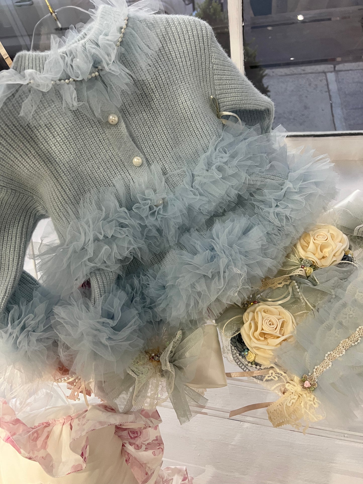 COLLECTION D-ALLI … LAYERS GALORE on this French Blue Three-Piece Ensemble