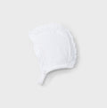 Timeless Elegance  Dr. Kid Knit Bonnet-Pure White with Pink details