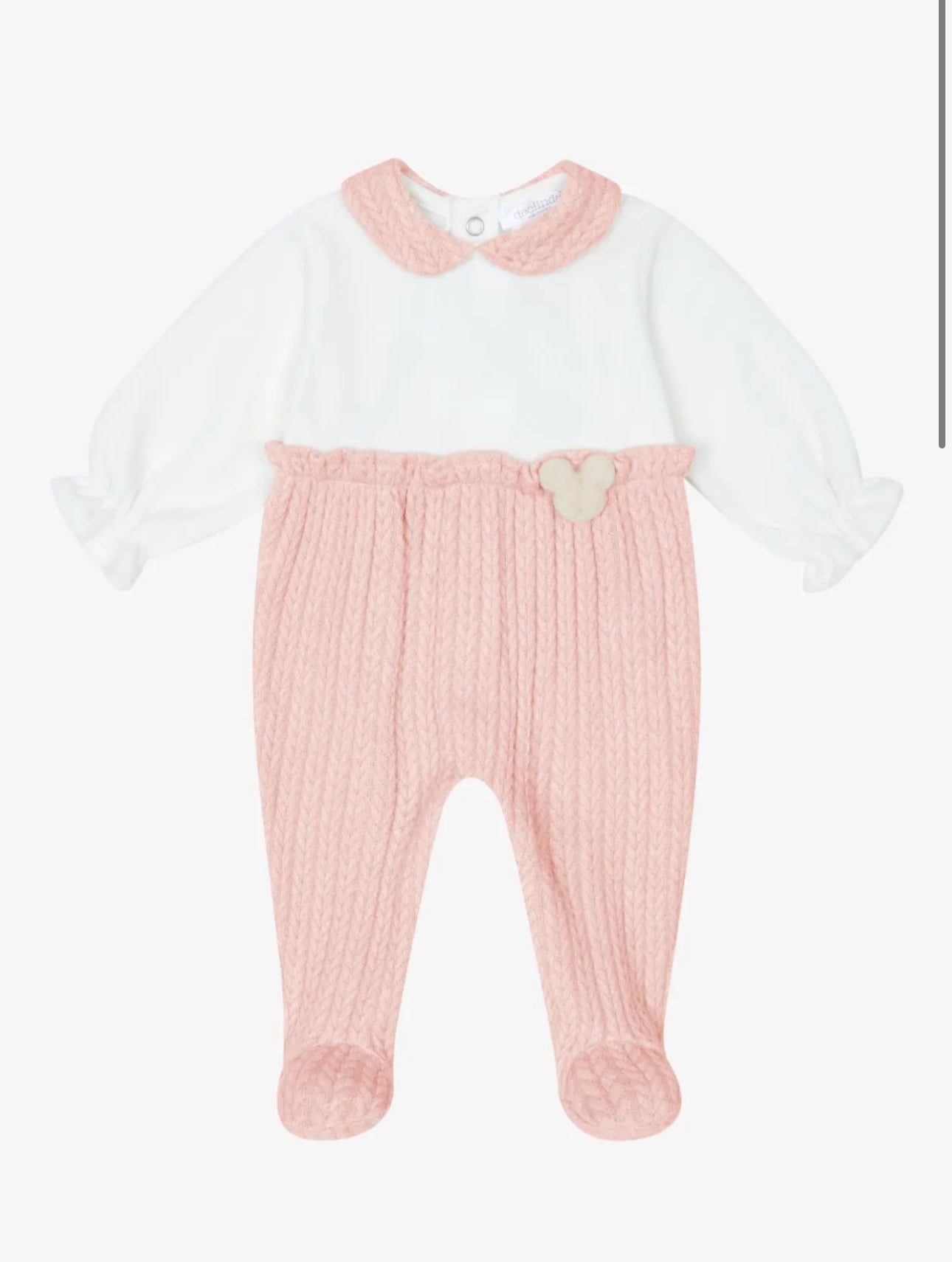 Deolinda   Velour  Suspender Footie-Rose