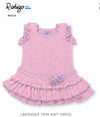 Lavender Trim Knit Baby Dress | Luxury Spanish Knit Ruffle Dress for Girls
