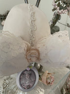 Collection D-Alli Ivory Heirloom Baby Cap