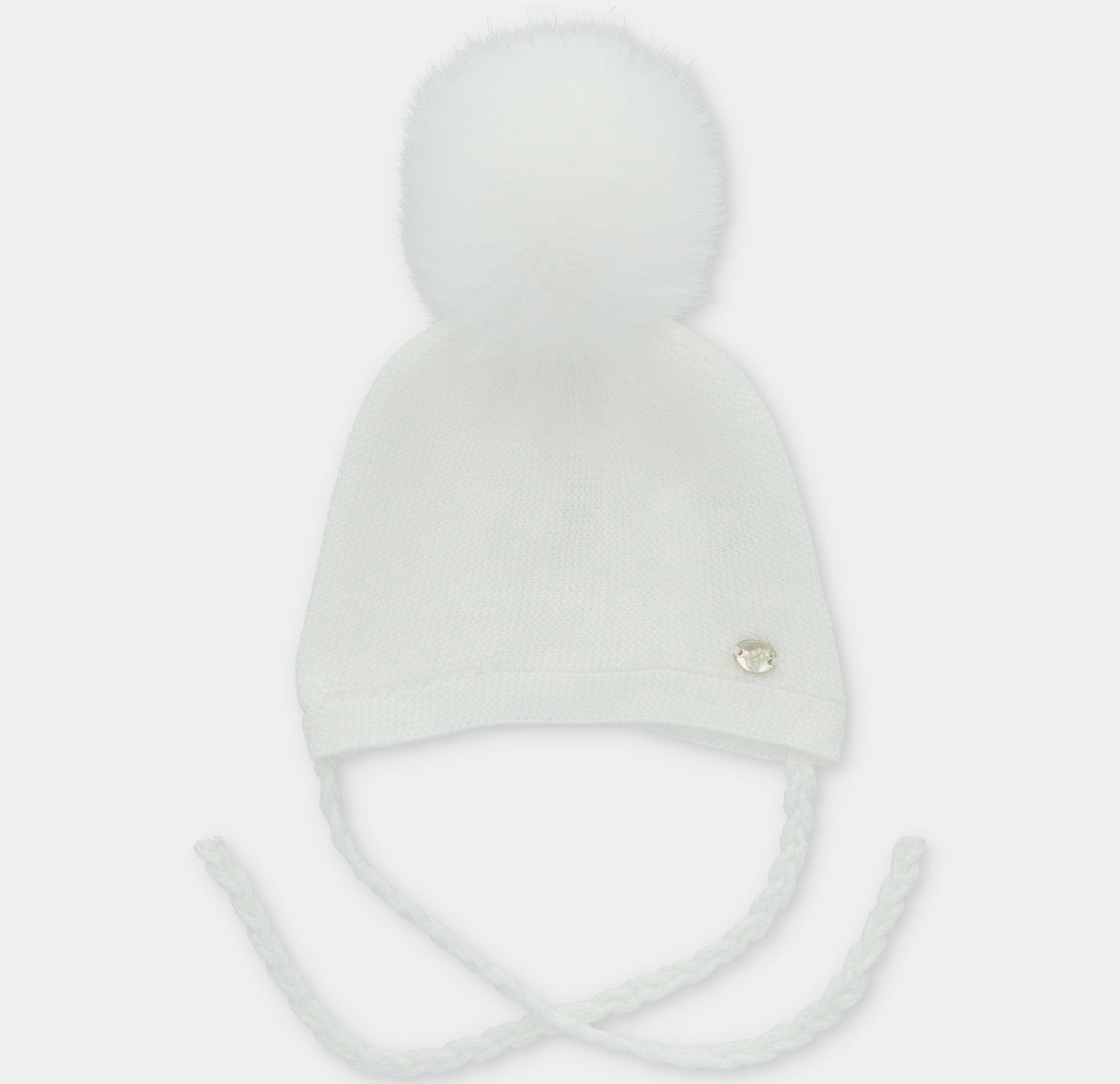 Martin Aranda Ivory Draylon Knit Pom Hat – Baby to Toddler